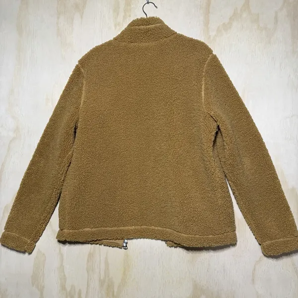 H&M Sherpa Fleece Jacket Men's Large‎ Brown Full Zip Teddy Coat Cozy - Image 6