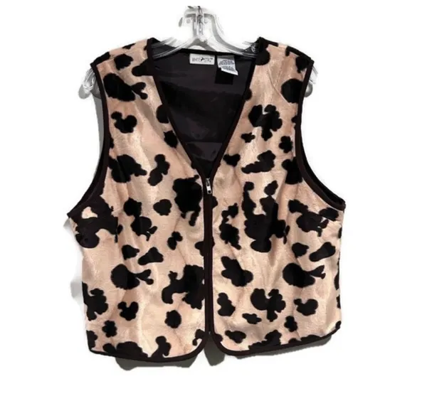 Vintage Animal Print Zippered Western Vest - Image 4