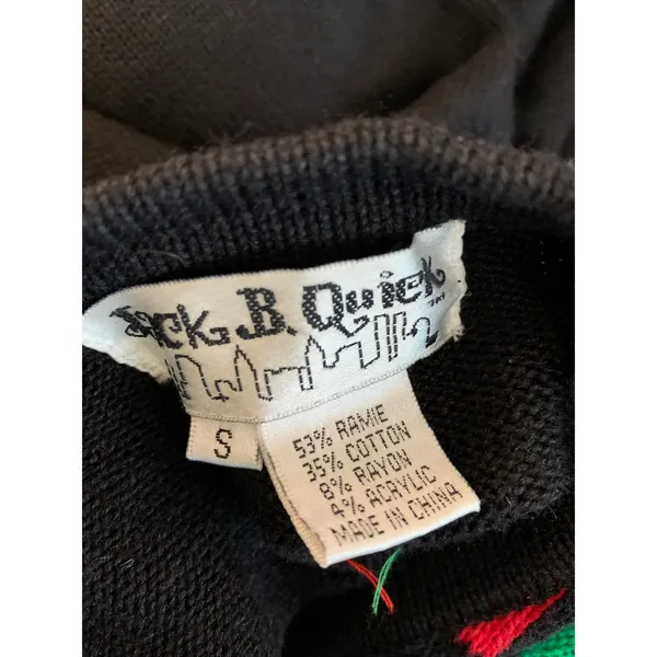Jack B. Quick Cardigan Sweater Womens Small Black Ugly Christmas Holiday - Image 6