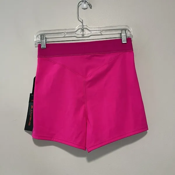 SHEFIT‎ NWT V Waist Biker Short in Pink Glo Size Medium - Image 4