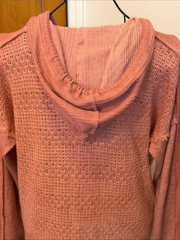 👢👢👢BOGOHO👢👢👢POL Women's Lightweight Hooded Knit Sweater - Dusty Rose-small - Image 9