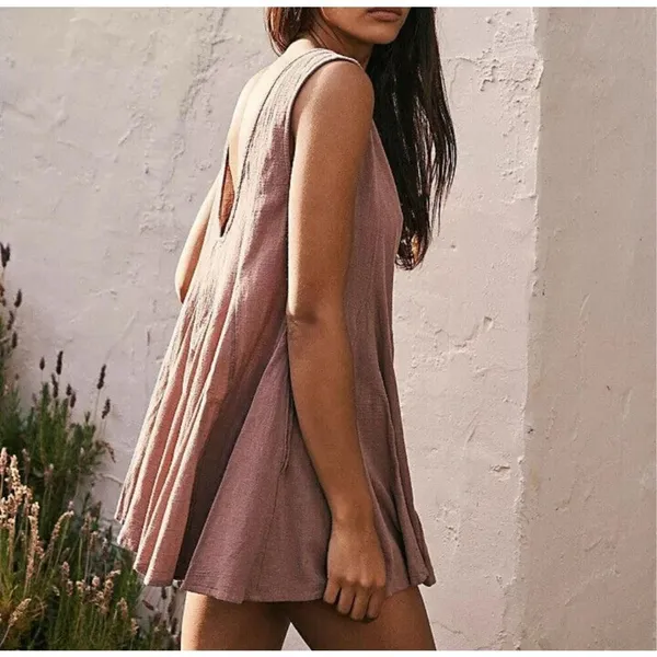 Free‎ People Just For You Playsuit in Elderberry Tea Sz S - Image 2