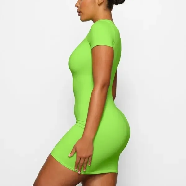 SKIMS Signature Swim T Shirt Dress - Neon Green, size Small, $88 - Image 2