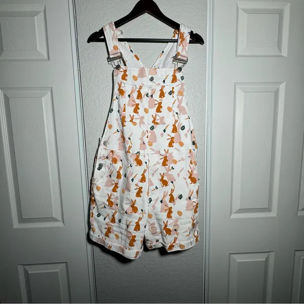 Bunny Overalls • Romper • Easter Outfit • Medium Orange - Image 2
