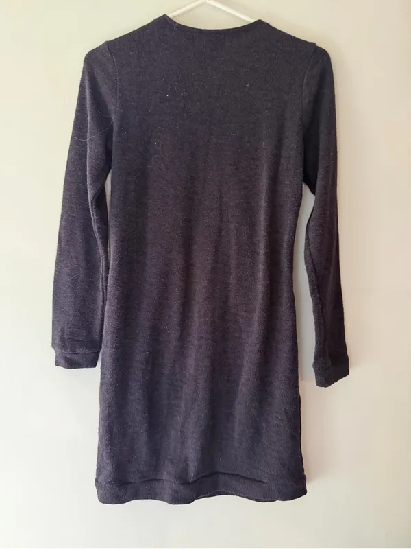 MICHAEL Michael Kors Purple Charcoal Long-Sleeve Zip-Front Knit Dress Size small - Image 4