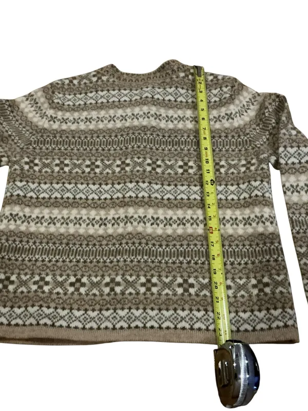 Vtg Susan Bristol fair isle wool cardigan sweater Nordic pattern metal toggle - Image 2