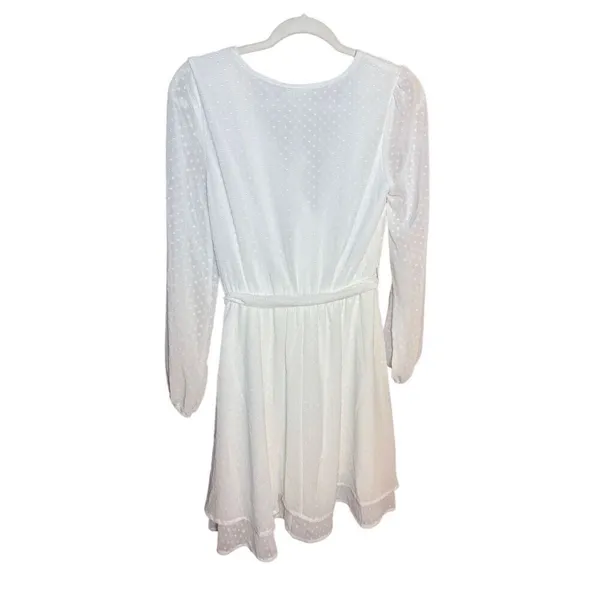 Hem & Thread Belle of the‎ Ball Dress White Swiss Dot Mini Dress Sz Small NEW - Image 6