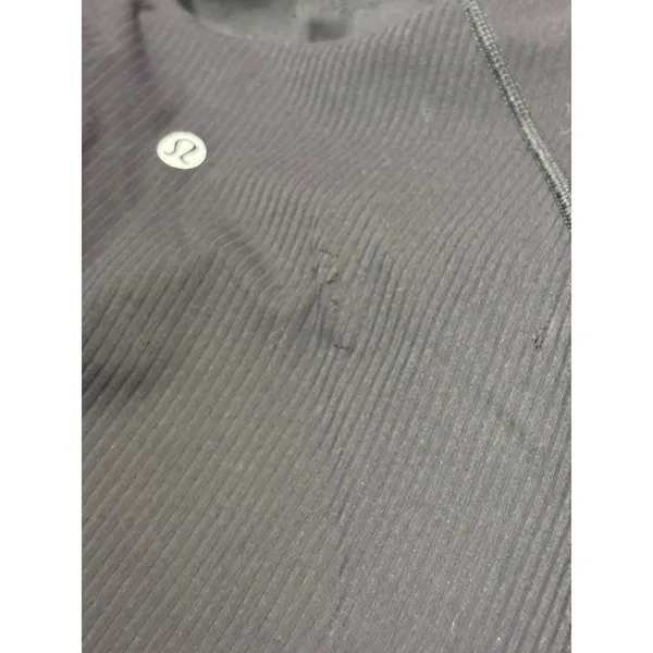 Lululemon Ebb to Street Racerback Crop Tank Top Black Ribbed Size S Built-in Bra - Image 5