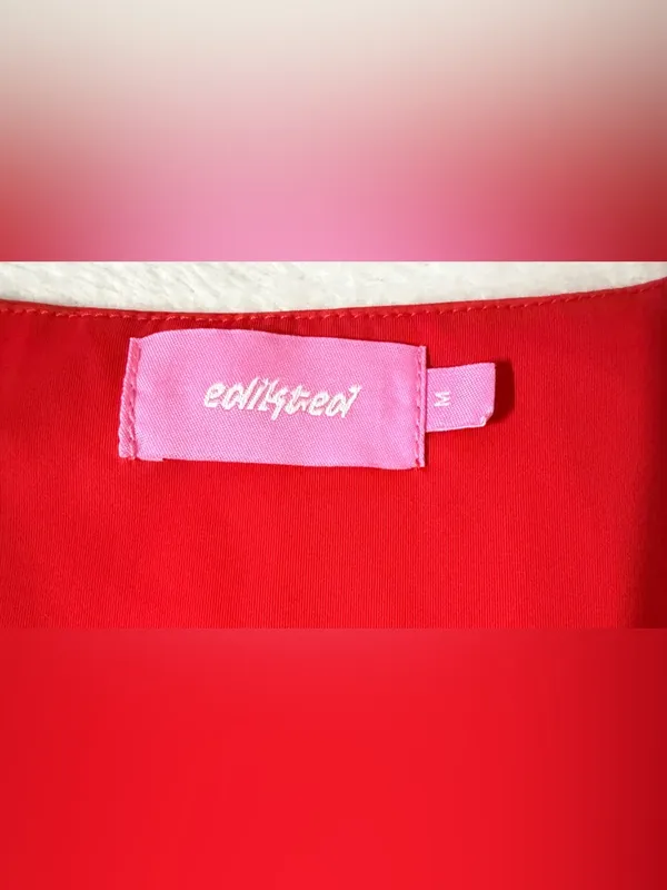 Edikted  NWOT Bright Red Essy Square Neck Top - Image 5