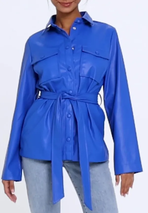 H&M Pieces Leather Belted Shacket - Image 2