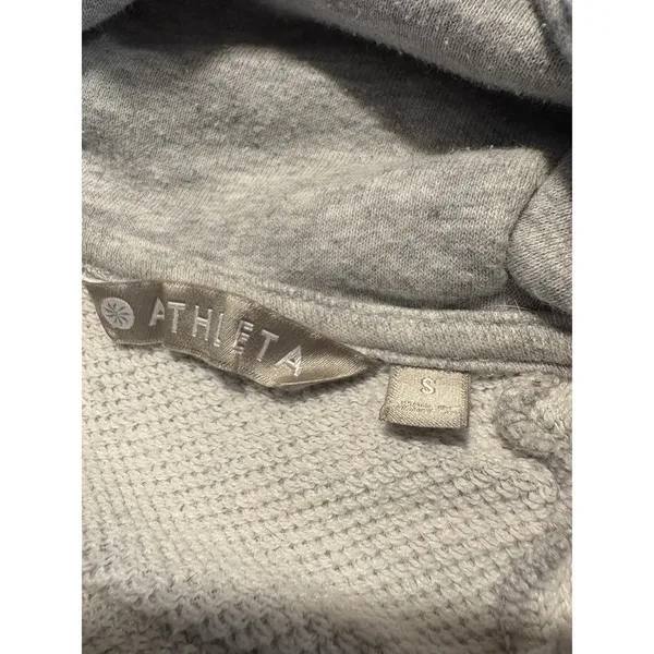 ATHLETA‎ Sweatshirt Cotton Blend Hoodie Grey Long Athleisure Workout Size Small - Image 13