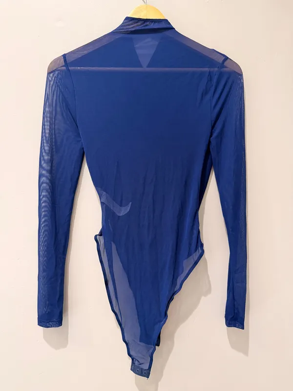 Mesh Bodysuit Minimalist Layering Cocktail Evening Elegant Romantic Sleek Chic - Image 7