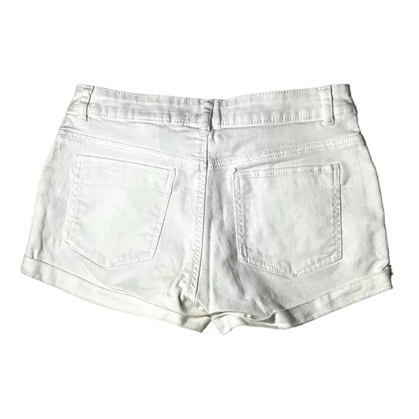 H&M white mid rise cut off‎ denim jean shorts 4 - Image 2
