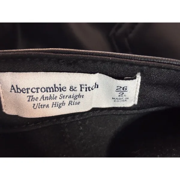 Abercrombie &‎ Fitch Jeans 26 Black Faux Leather Denim Ultra Rise Straight - Image 5