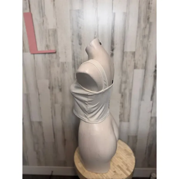 SHEIN Cream White Ribbed Scoop Neck Cropped Tank Top Womens Size Large L Basic C - Image 2