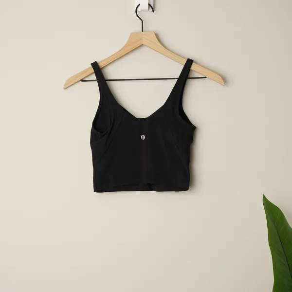 Lululemon Align Tank in Black Stretch Yoga Solid Athletic Sleeveless Top Cropped - Image 5
