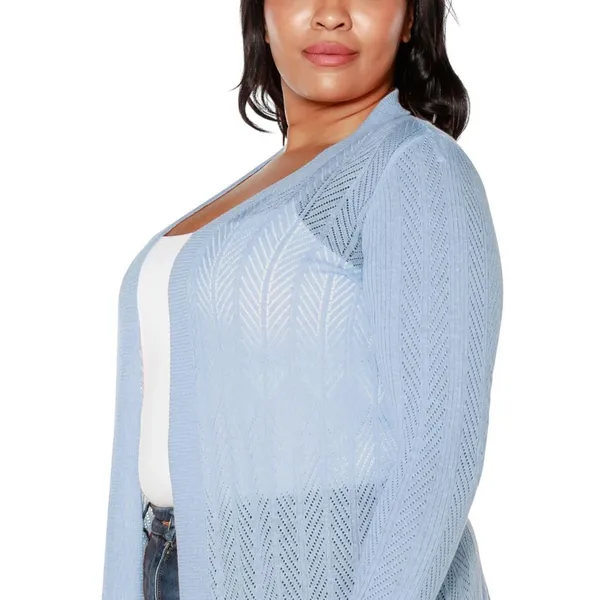 NWT Belldini Plus Size Lightweight Cardigan Sweater AS230224X Blue Haze 3X - Image 2