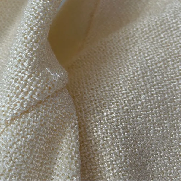 Anthropologie Worn Cream Short Sleeve Knit Crop Top - Image 5