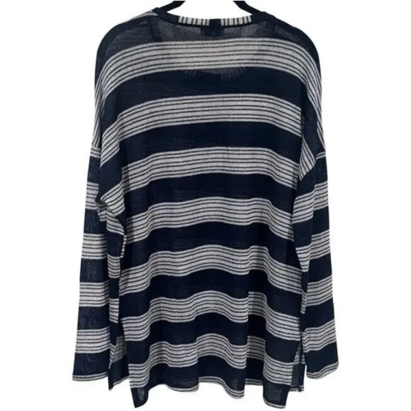Show Me Your MuMu Stripe Lightweight Knit Long Sleeve Coastal Lagenlook Boho L‎ - Image 5