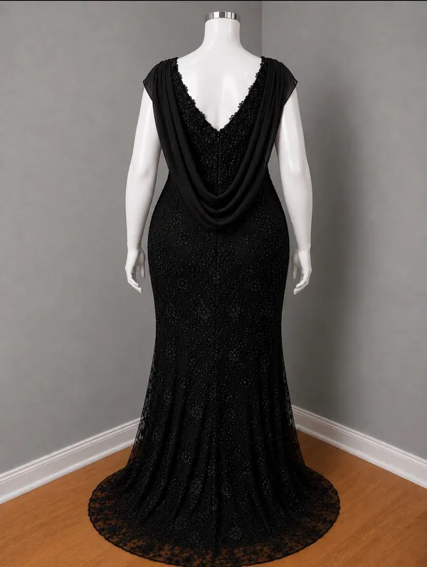Boutique #1-13 Black embroidered lace floral appliqué sleeveless maxi dress - Image 4
