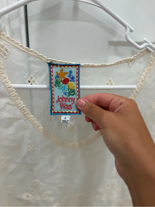 Johnny Was White Eyelet Lace Sleeveless Camisole - Image 3