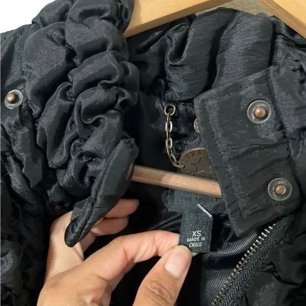 ANNA SUI For Target Y2K Vintage Black Puffer Jacket Coat Hoodie - Image 4