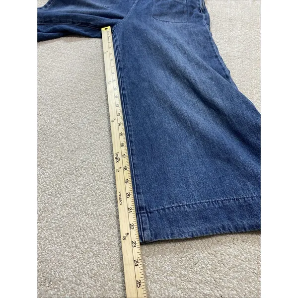 Free People We The Free Rambler Denim Wide Leg Overalls Jumpsuit Size 4W - Image 15