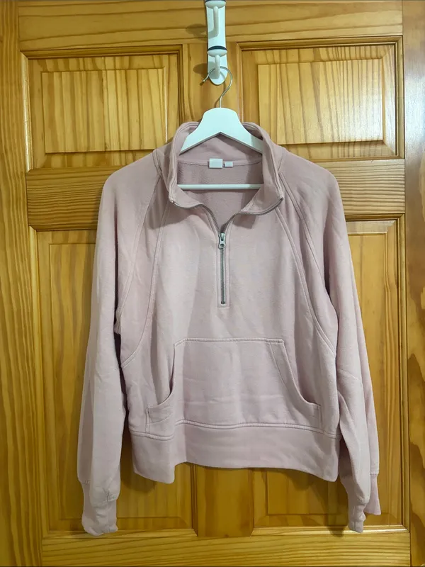 GAP Size Medium Ballet Pink 1/4 Zip Pullover Sweatshirt - Image 2