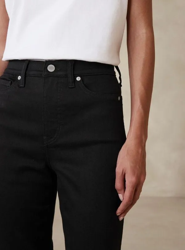 NWT! Banana Republic Black High Rise Flare Soft Sculpt Jean 33 Long Tall Girl - Image 2