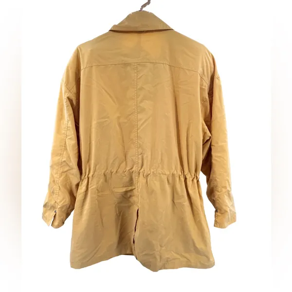 Norm Thompson Yellow Lightweight Jacket vintage lined cinched waist spring M - Image 2