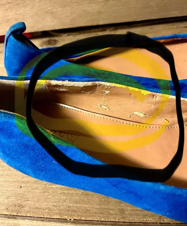 J Crew Anya Blue Suede Ballet Flats, size 7.5 Please look at last picture - Image 6