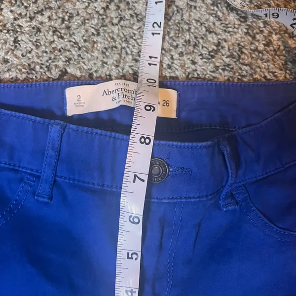 Abercrombie & Fitch Chino‎ Pants Cobalt Blue Casual Trousers Womens Size 2 - Image 4