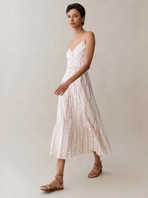 NWT Few Moda Jacey Cotton Dress size 10 Sorella floral midi lace heirloom bloom - Image 3