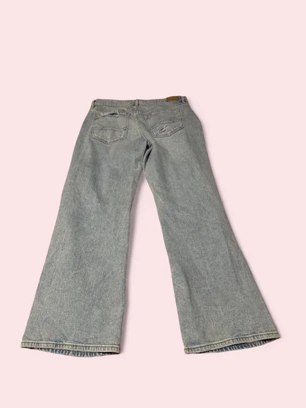 American Eagle Outfitters Light Blue Distressed Wide Leg stove pipe Jeans - Image 2
