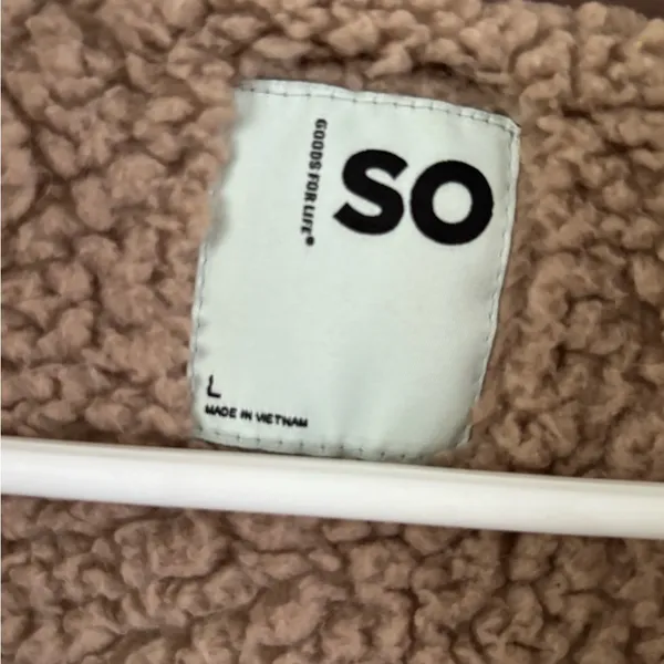 SO Tan Sherpa Fleece Top - Image 2