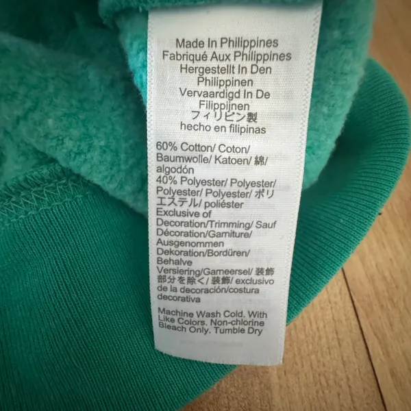 J.Crew Womens Teal Green Button Collar Mock Neck‎ Raglan Sweatshirt Size M - Image 4