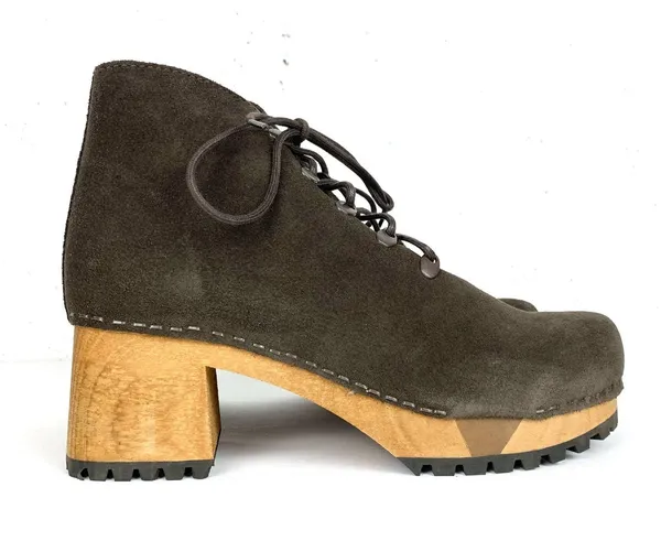 Sanita Womens Ulla Danish Clogs Lace Up Platform Block Heel Coffee Brown Size 37 - Image 8