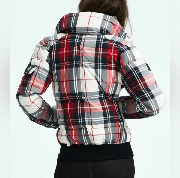 SAM. Freestyle Down Bomber Jacket Alpine Plaid Wind & Water Resistant XS NWT - Image 4