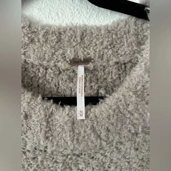 Free People Teddy Sweater Tunic in Silver Clouds sz M nwt - Image 7