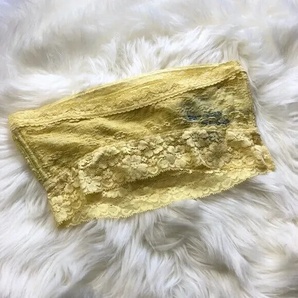 Free People Lace Bandeau Lemon Yellow Meri - Image 4