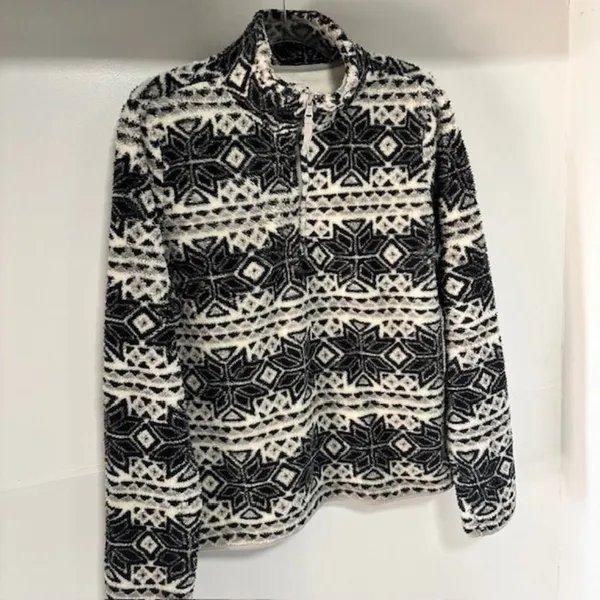 Aeropostale Prince & Fox XL Womens Nordic Fair Isle Fleece Quarter Zip Pullover - Image 4
