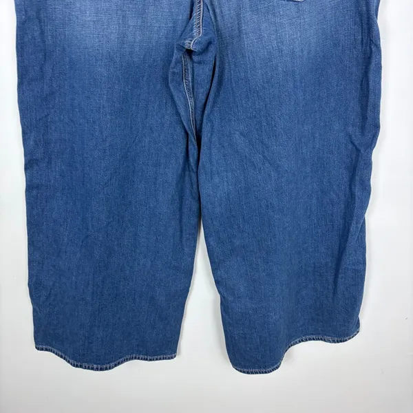 American Eagle Stretch Super High Rise Baggy Wide Leg Jeans Medium Wash Size 18S - Image 7