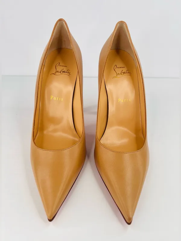 Christian Louboutin Condora 100mm Beige Leather Pumps Size EU 40 - Image 4