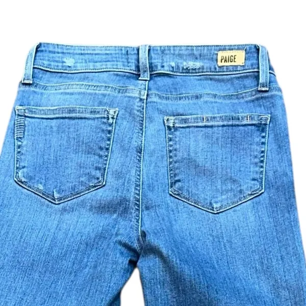 PAIGE Genevieve Flare North Star Distressed‎ Wide Leg High Rise Denim Jeans 25 - Image 4