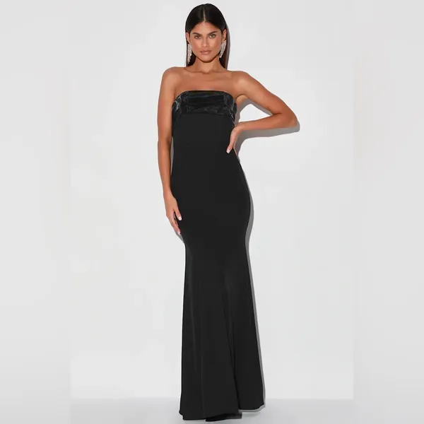 NWT Lulus Brilliantly Bold Strapless‎ Mermaid Maxi Dress in Black Size XS - Image 14