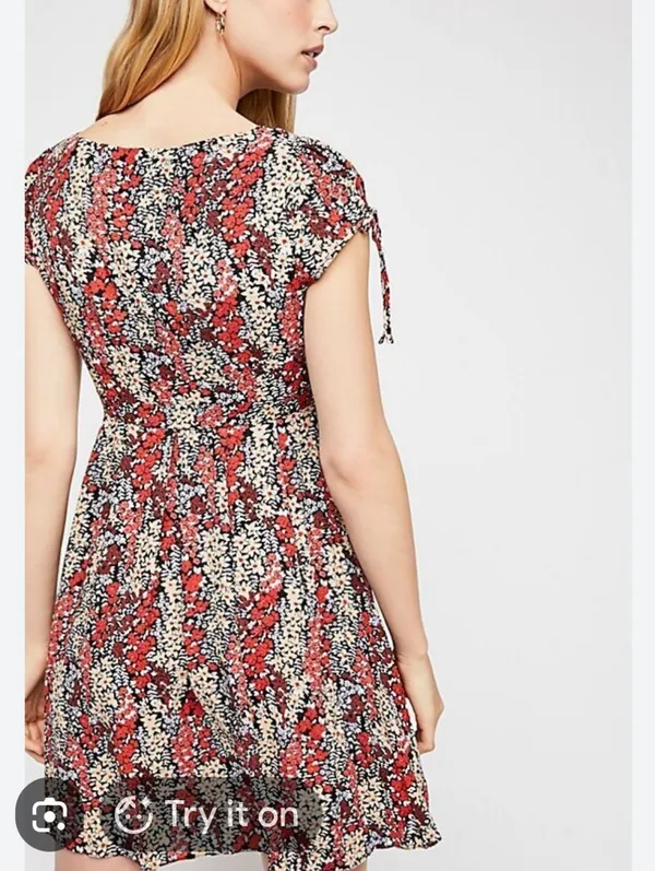 Free People Miss‎ Right Floral Cutout Mini Skater Dress Size XS - Image 2