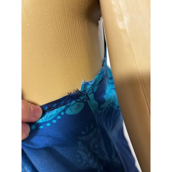California Concepts Blue Ombre Paisley Boho Midi Dress Spaghetti Strap Tie Back - Image 10