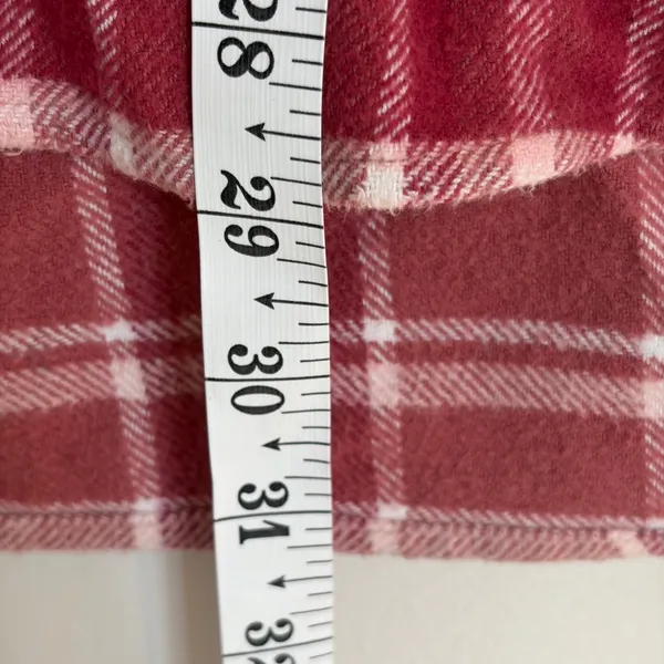 Aerie‎ Womens Red Pink Plaid Flannel Button Down Shirt Oversized Medium - Image 6
