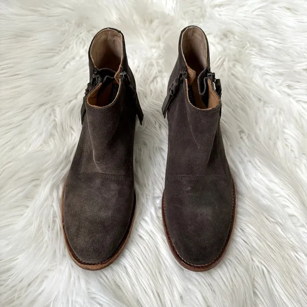 Alberto Fermani Capricia Suede Ankle Bootie Sz 8 Brown - Image 2
