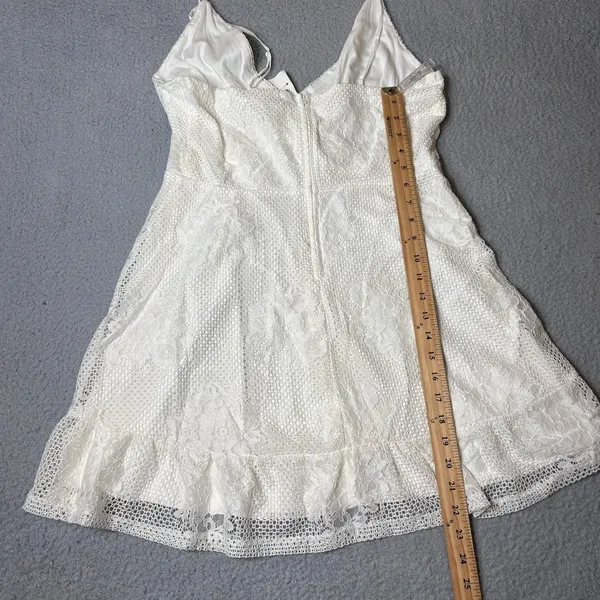 Speechless Dress Juniors XL Cream Lace Ruffled Spaghetti‎ Strap Mini NEW - Image 7